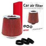 Filtr powietrza stożkowy Czerwony Chrom Uniwersalny 3 Adaptery Obejma Sportowy Dolot