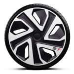 Kołpak samochodowy 14'' czarno srebrny ST 1 szuka do felg stalowych RENAULT PEUGEOT VW OPEL FORD FIAT CITROEN 