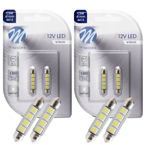 Żarówki LED C5W 41mm CANBUS M-Tech 12V Retrofit – do wnętrza i tablicy rejestracyjnej LB311W