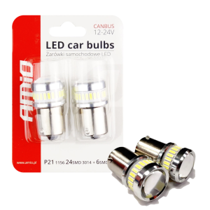 Żarówki LED P21W R5W R10W 1156 BA15S CANBUS AMiO 12V 24V Retrofit