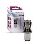 Żarówka LED P21/5W BAY15d M-Tech 12V / 24V Zimna Biel z Soczewką – Retrofit STOP / Pozycja