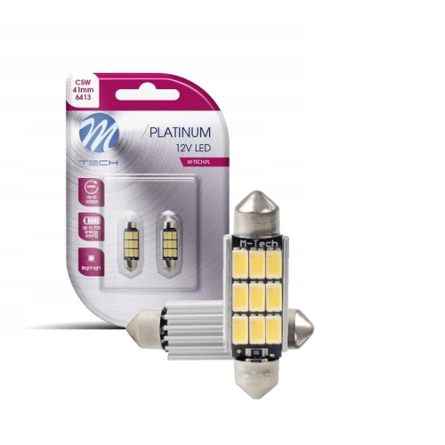 Żarówki LED C5W 41mm CANBUS M-Tech 12V 9xSMD5630 Ciepła Biel – Retrofity Dioda Rurkowa LB816WW