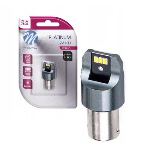 Żarówka LED P21W BA15S CANBUS M-Tech 12V / 24V – Retrofit Dioda Biała LB842W-01B