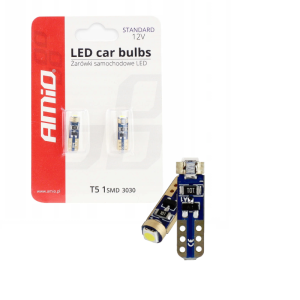 Żarówki LED T5 W1W AMiO 12V High Power Retrofity - Podświetlenie deski rozdzielczej