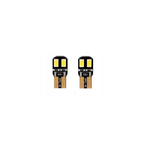 Żarówki LED W5W T10 CANBUS M-Tech 12V 4xSMD5730 Retrofity – Zimna Biała Boczne Diody LB323W