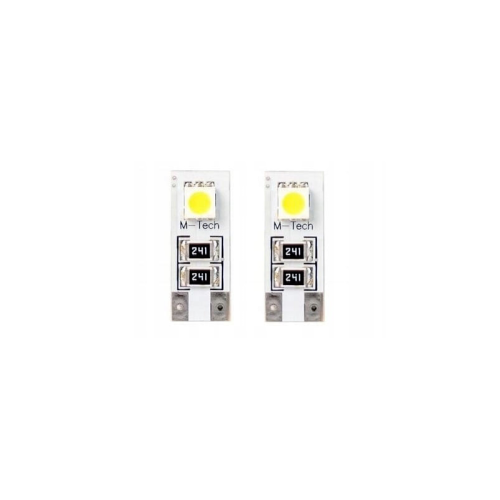 Żarówki LED W5W T10 M-Tech ECONO 12V 2xSMD5050 Retrofity – Białe Boczne Diody LB301W