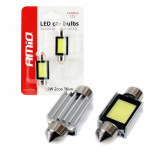 Żarówki LED C5W C10W 36mm CANBUS AMiO 12V 2xCOB Retrofity Rurki Białe – do wnętrza i tablicy rejestracyjnej 