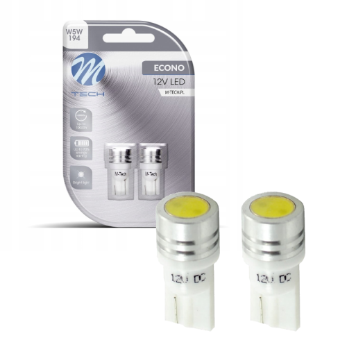 Żarówki LED W5W T10 M-Tech 12V W2.1x9.5d - Retrofity Diody Białe LB015W