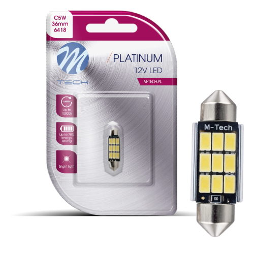 Żarówka LED C5W 36mm CANBUS M-Tech 12V Ciepła Biel – Retrofit Dioda Rurkowa LB815WW-01B