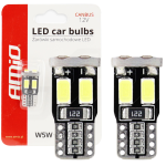 Żarówki LED W5W T10 CANBUS AMiO 12V 5600K – Retrofity do Wnętrza Postojowa Tablica