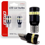 Żarówki LED W5W T10 CANBUS 5600K AMiO 12V 24V Retrofity z Soczewką - Postojowe