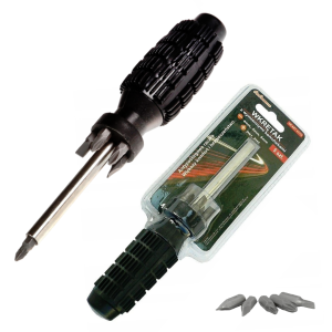 Wkrętak - Śrubokręt - Klucz wielofunkcyjny z wymiennymi końcówkami ( 6 końcówek ) 