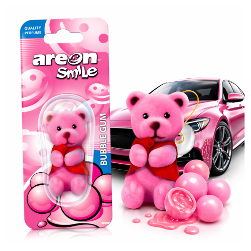 Zapach samochodowy do Auta GUMA BALONOWA Areon Smile Miś Zawieszka Odświeżacz Premium ASB06 Ann-Commerce