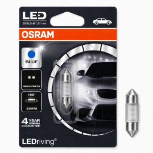 OSRAM LED C5W SV8.5-8 31mm 12V LEDriving  Niebieska Żarówka Do Wnętrza