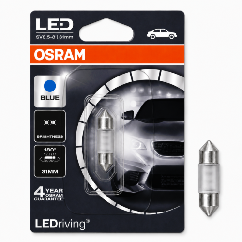 OSRAM LED C5W SV8.5-8 31mm 12V LEDriving Niebieska Żarówka Do Wnętrza