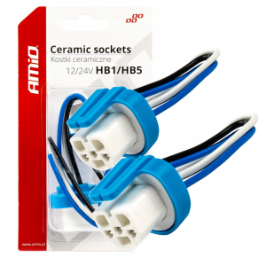 2x Gniazdo Ceramiczne Żarówki Proste 9004 9007 HB1 HB5 Oprawa 12V 24V Kostki Gniazda Wtyczki