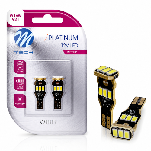 Żarówki LED W16W T15 M-Tech 12V 24V 9xSMD5730 – Retrofity Zimna Biała