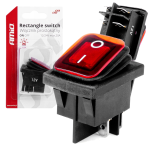 Włącznik Przełącznik Podświetlany Czerwony 12V 24V 20A ON/OFF Prostokątny LED