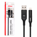 Kabel USB 3w1 USB-C Lightning Micro USB 1m iPhone Android